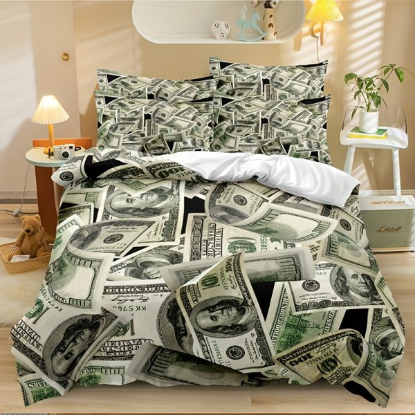 Luxury Dollar Print Duvet and Pillow Covers Set