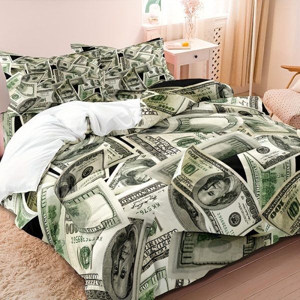 Luxury Dollar Print Duvet and Pillow Covers Set - Image 3