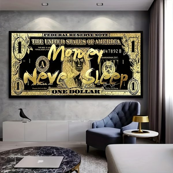 Money Never Sleeps Oil Canvas (Unframed)