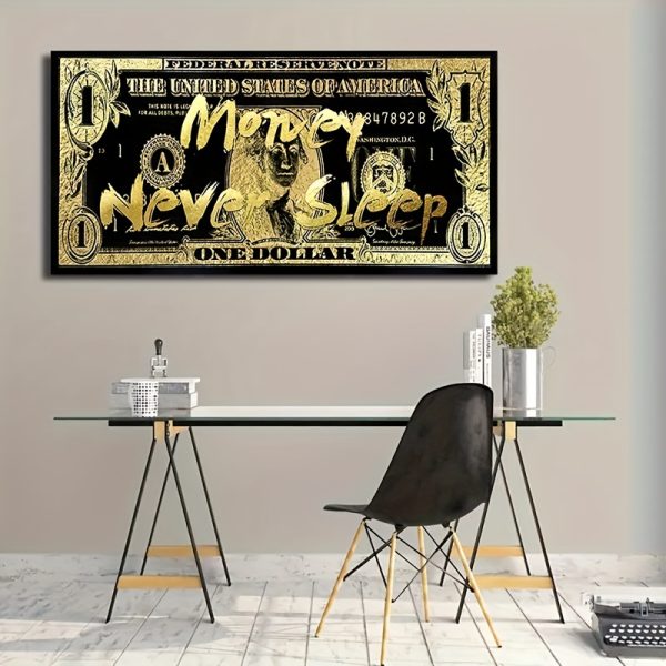 Money Never Sleeps Oil Canvas (Unframed) - Image 2