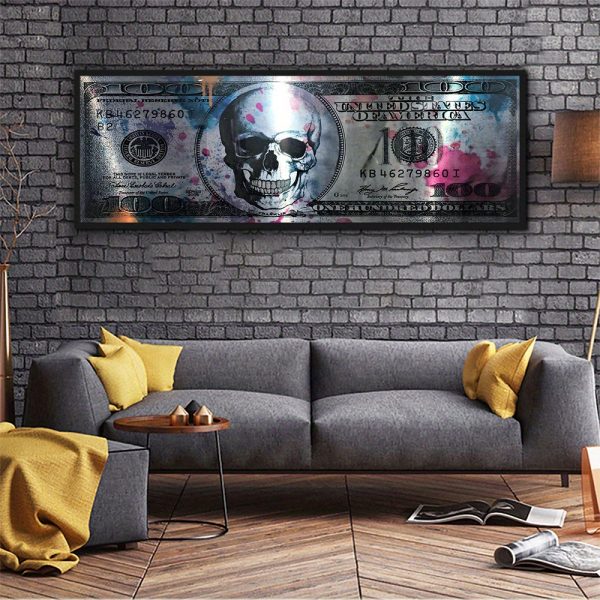 100 Dollars Skull Canvas (Unframed) - Image 5