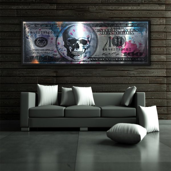 100 Dollars Skull Canvas (Unframed) - Image 3