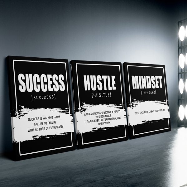 Success, Hustle & Mindset 3-Piece Frame Set